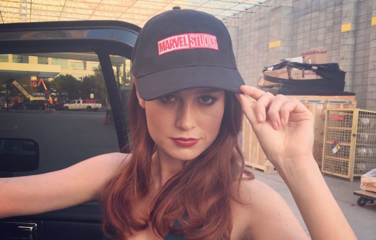 Brie Larson Captain Marvel Studios hat