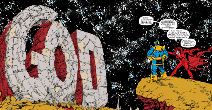Infinity Gauntlet Will Eisner style God letters