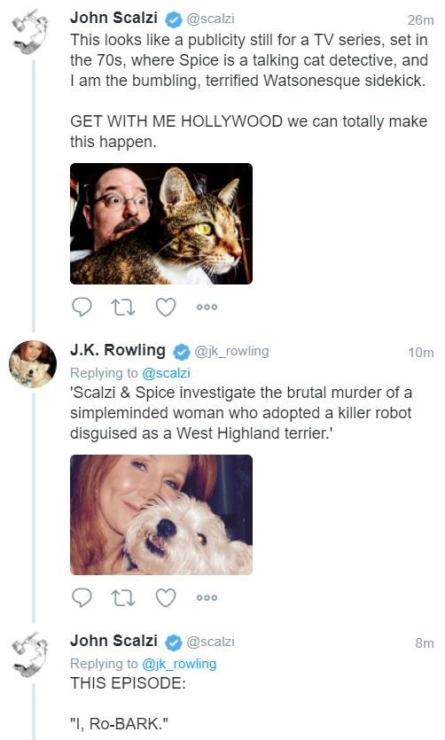 JK Rowling John Scalzi detective show tweet