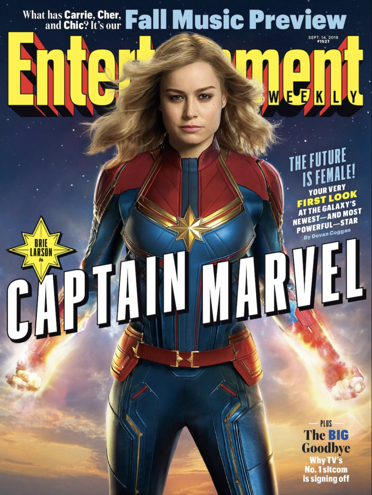 Captain Marvel first look Brie Larson Carol Danvers Entertainment Weekly cover EW