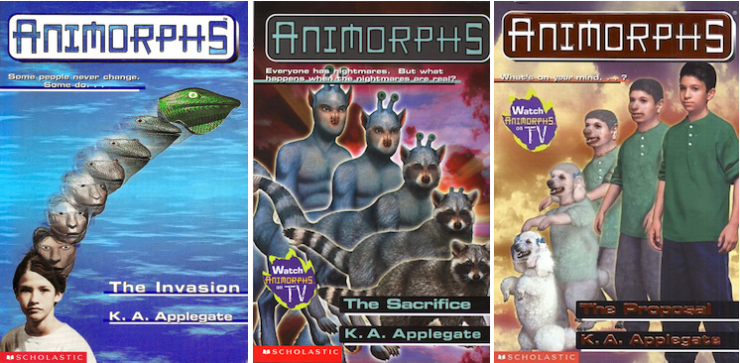Animorphs covers 90s Photoshop morphing cheesy