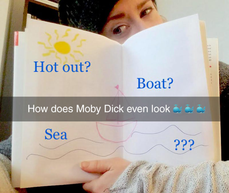 Emily visualizing Moby Dick