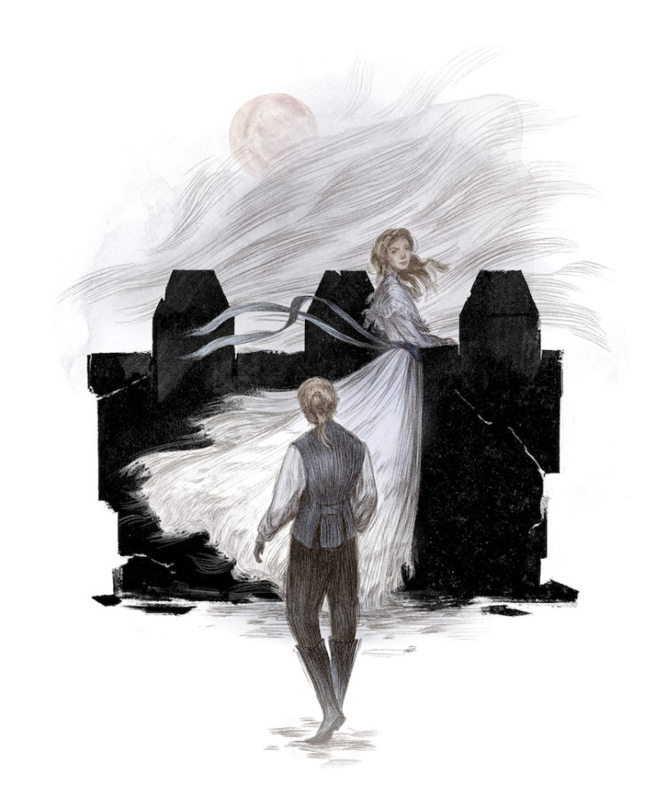 Illustration by Rovina Cai, Come Tumbling Down by Seanan McGuire, color