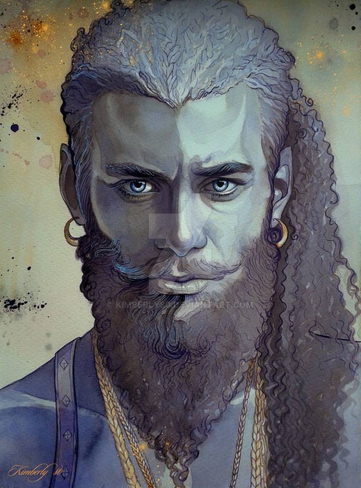 Portrait of a stern, bearded man
