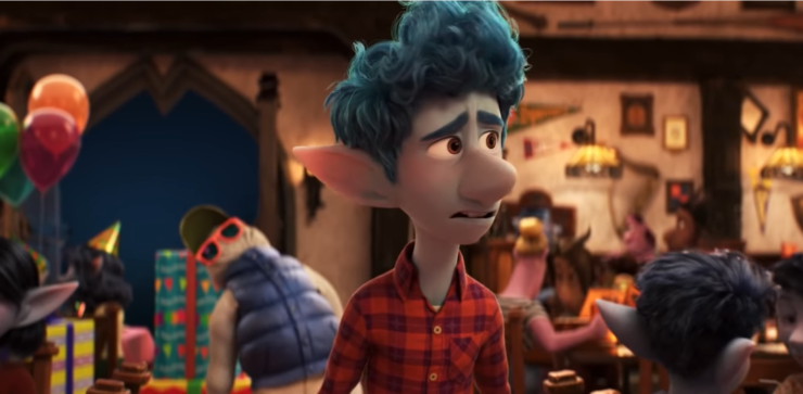 Ian Lightfoot voiced by Tom Holland) in Pixars Onward
