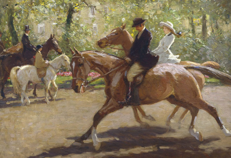 Painting: "Riders in Rotten Row" by John Atkinson