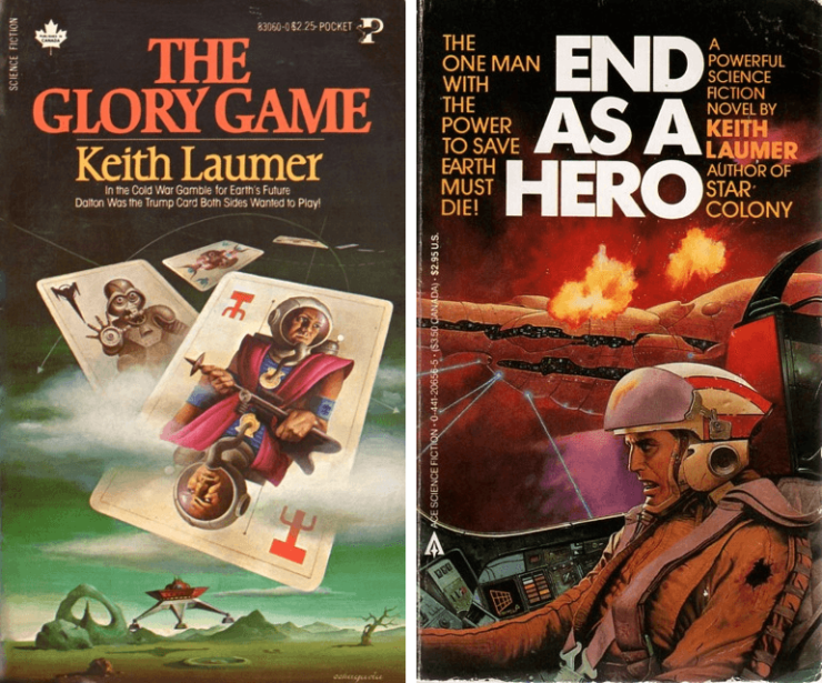 Book covers for Keith Laumer's The Glory Game and End as a Hero
