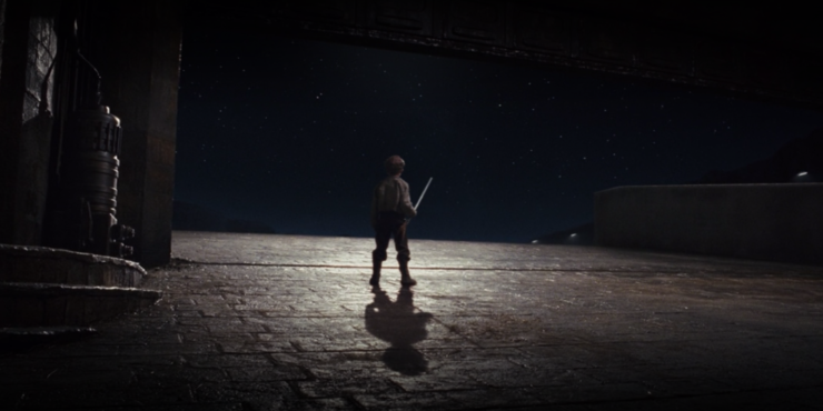 Force-sensitive child standing on Canto Bight, in the final scene of Star Wars: The Last Jedi