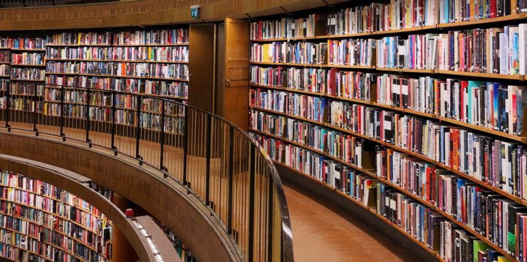 Photo of the stacks at the Stockholm Public Library