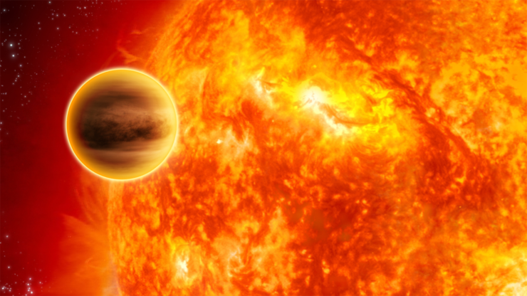 Illustration of 51 Pegasi b, the first exoplanet discovered orbiting a star like our sun.