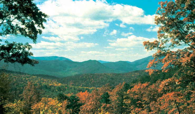 view of mountains at the Great Smokey Mountains Park