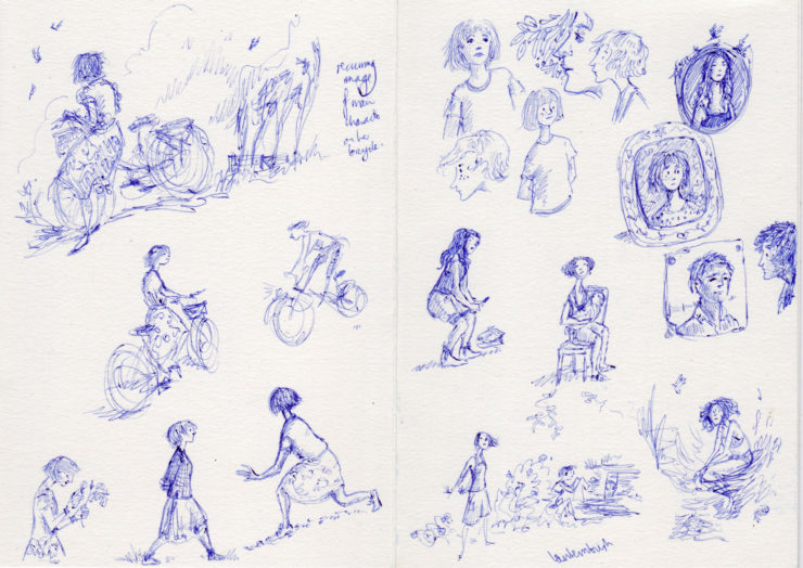  Early story sketches for Flyaway by Kathleen Jennings