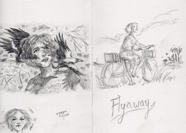  Early story sketches for Flyaway by Kathleen Jennings