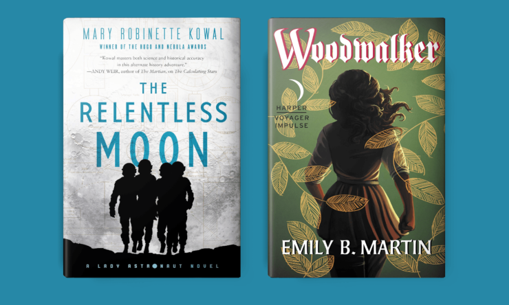 The Relentless Moon and Woodwalker book covers