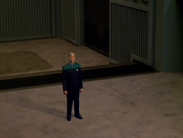 The EMH (Robert Picardo) shrunken down in Star Trek: Voyager