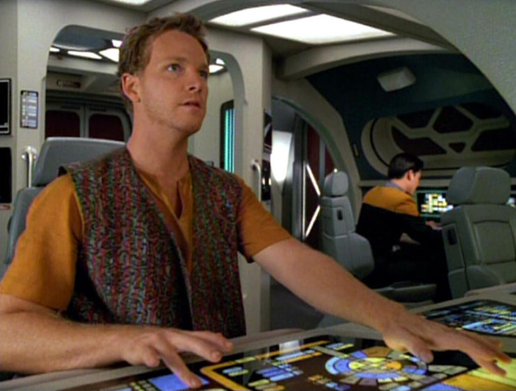 Tom Paris (Robert Duncan McNeill) and Harry Kim (Garrett Wang) in Star Trek: Voyager
