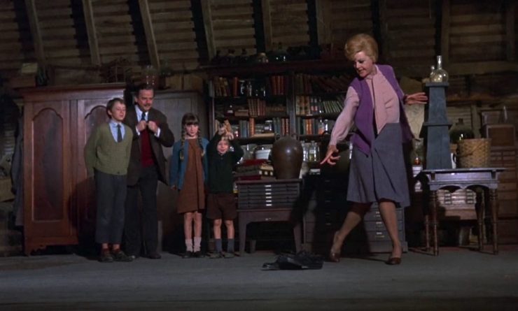 Bedknobs and Broomsticks, Ms Price performing locomotion spell on shoes