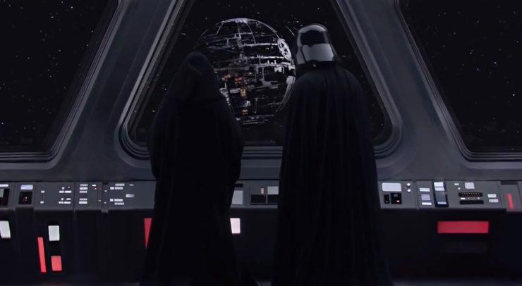 Star Wars: Revenge of the Sith, Vader and the Emperor watch the construction of the Death Star