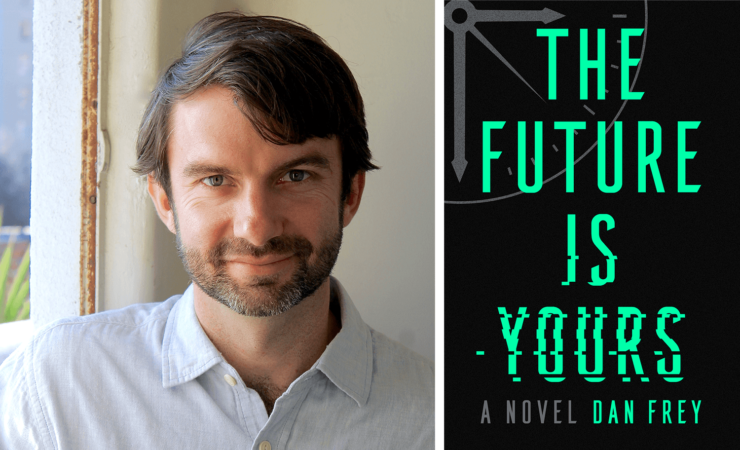 Author Dan Frey and the cover for The Future Is Yours