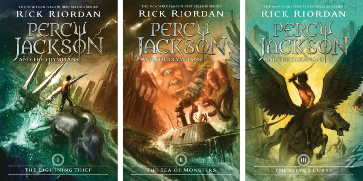 First three books of the Percy Jackson and the Olympians series