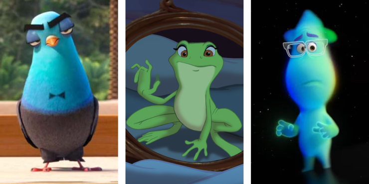 Images of transformed characters from animated films