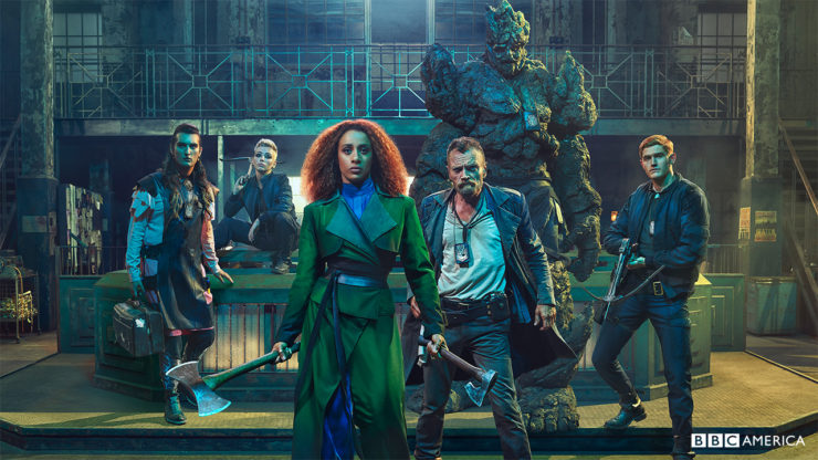 Promo image of The Watch's main cast
