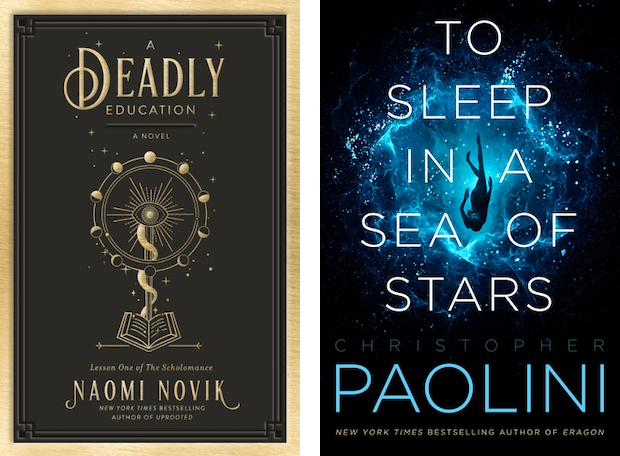 A Deadly Education by Naomi Novik and To Sleep in a Sea of Stars by Christopher Paolini