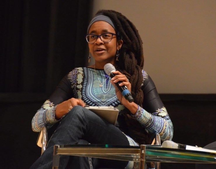 author Nnedi Okorafor at the Brooklyn Museum of Art