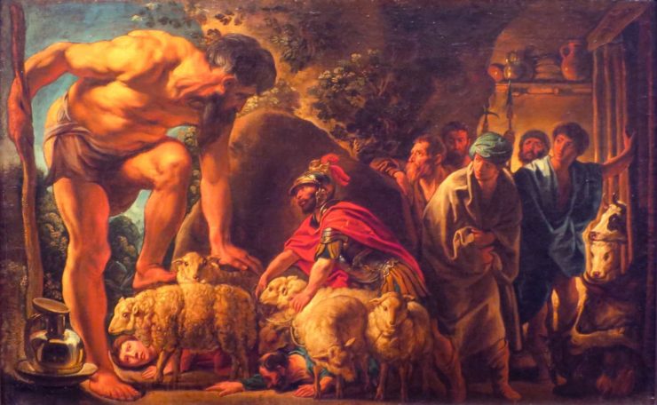 "Odysseus in the Cave of Polyphemus" painting by Jacob Jordaens (c.1635)