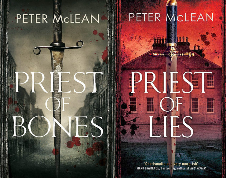 Covers for Peter McLean's Priest of Bones and Priest of Lies