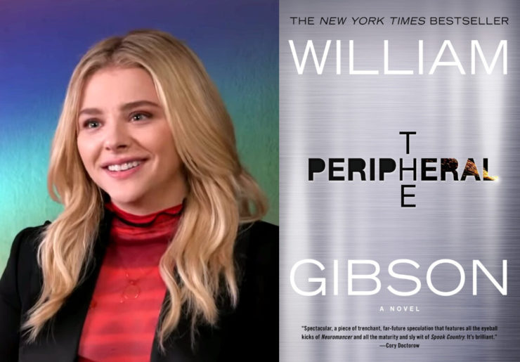 Chloe Grace Moretz and cover of William Gibson's The Peripheral