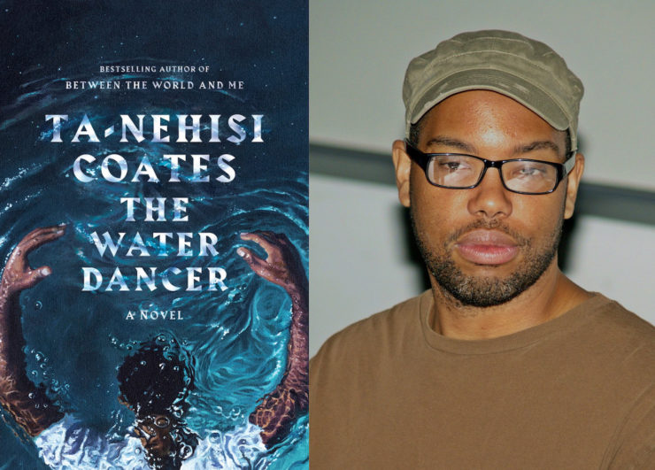 Cover for The Water Dancer next to image of Ta-Nehisi Coates