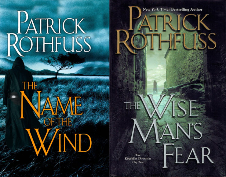 Covers of Patrick Rothfuss's The Name of the Wind and The Wise Man's Fear