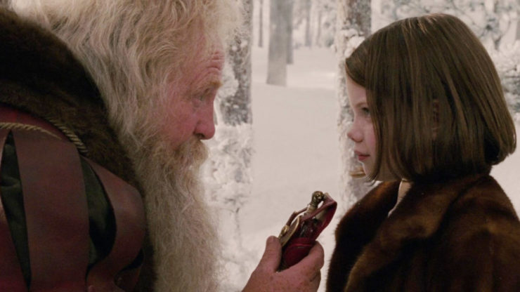Father Christmas and Lucy in The Lion the Witch and the Wardrobe