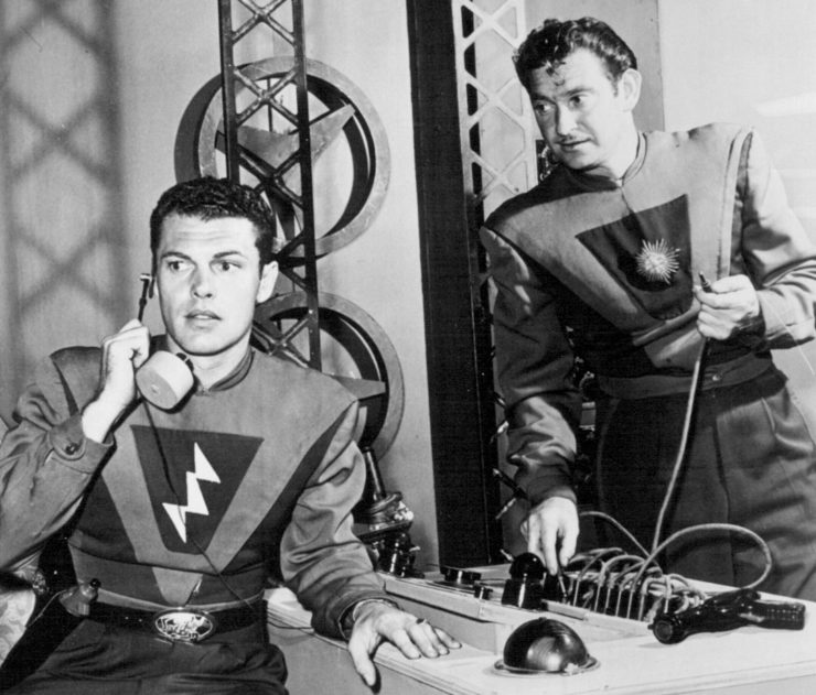 Photo of Ken Meyer and Ed Kemmer from the television series Space Patrol.