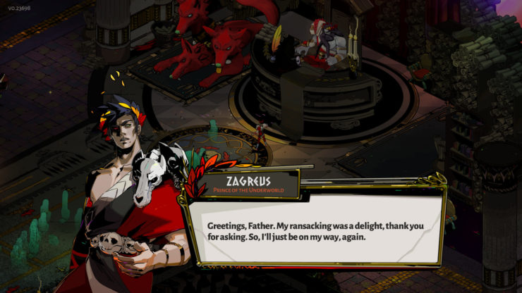Screenshot of Zagreus in video game Hades