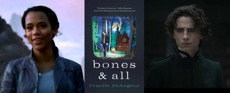 Taylor Russell, Timothee Chalamet, cover for Bones and All