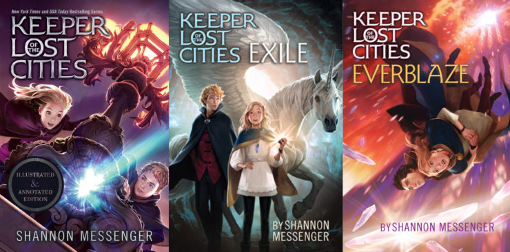 Keeper of the Lost Cities, first three book covers