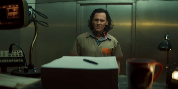 Loki tralier for Disney+, Loki staring at stack of paper containing every word he's ever spoken