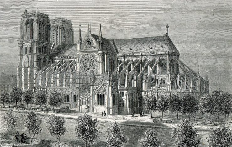 Woodcut of Notre-Dame