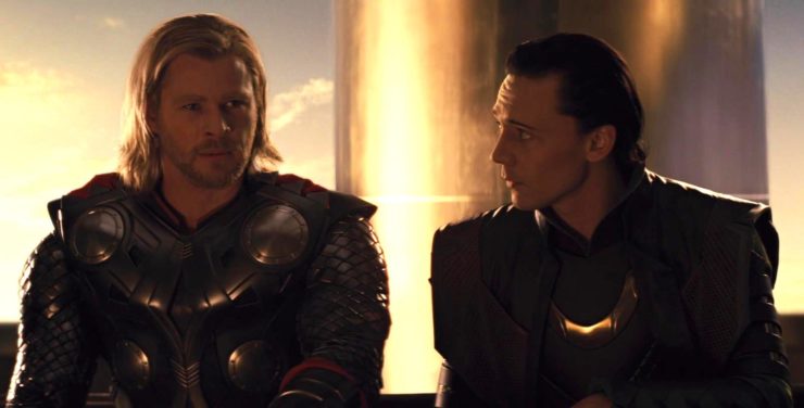 Thor, Thor and Loki sitting