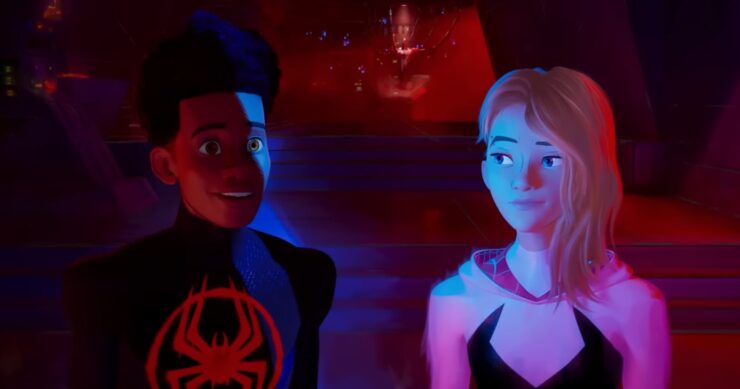 Spider-Man: Across the Spider-Verse, Miles and Gwen at the Spider Society