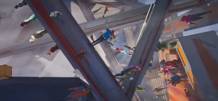 Spider-Man: Across the Spider-Verse, lots of Spider-Peoples at the Spider Society