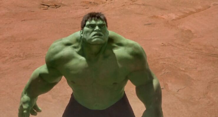 Still from Ang Lee's Hulk (Hulk in the desert)