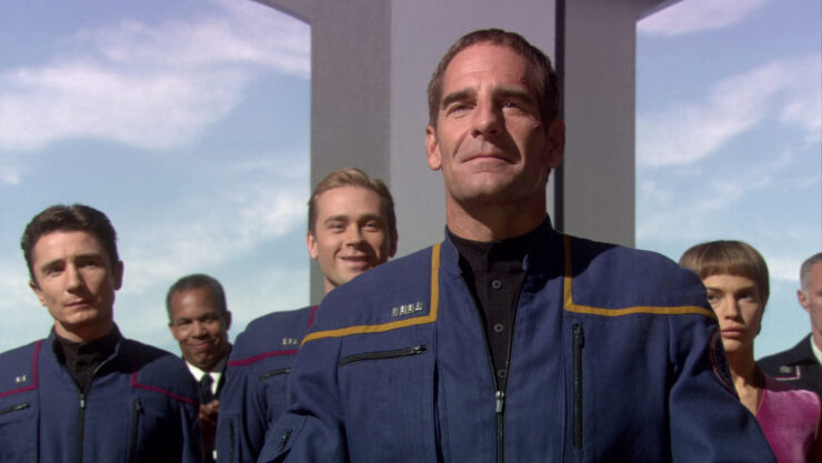 Image from Star Trek: Enterprise episode "Home", depicting Archer and other members of the crew