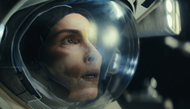 Noomi Rapace in Constellation, inside a spacesuit