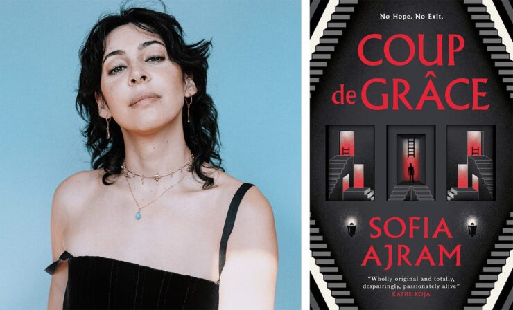 Photograph of author Sofia Ajram and their upcoming book, Coup de Grace