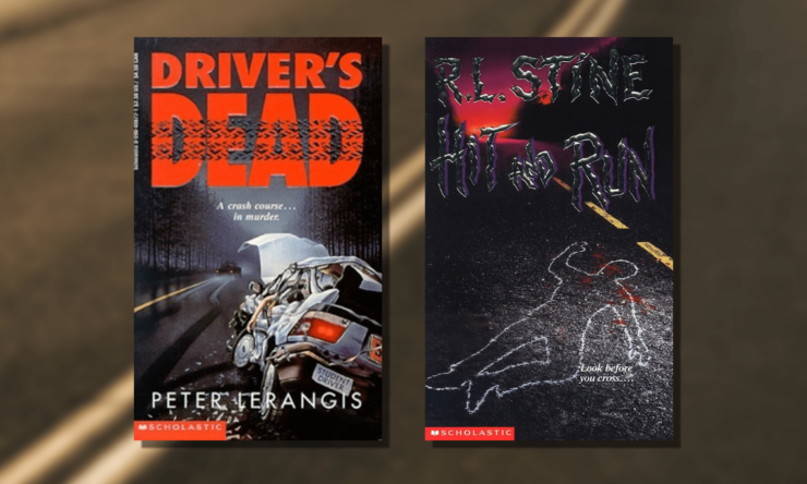 Book covers for Driver's Dead by Peter Lerangis and Hit and Run by R.L. Stine