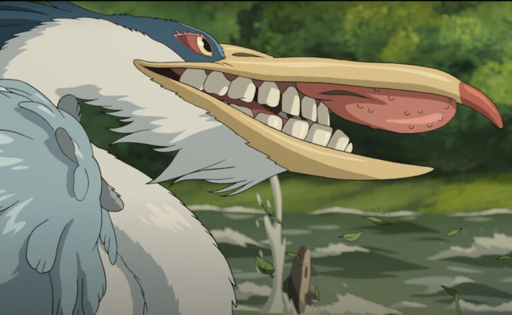 Screenshot of the Grey Heron in The Boy and the Heron