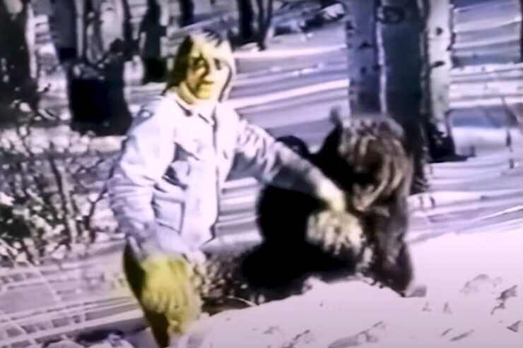John Denver wrestles a bear cub in his 1975 Christmas special. 